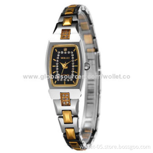 High Quality 316L Stainless Steel Analog IP Gold Plated Fashion Watch, Customized Logos are Welcome